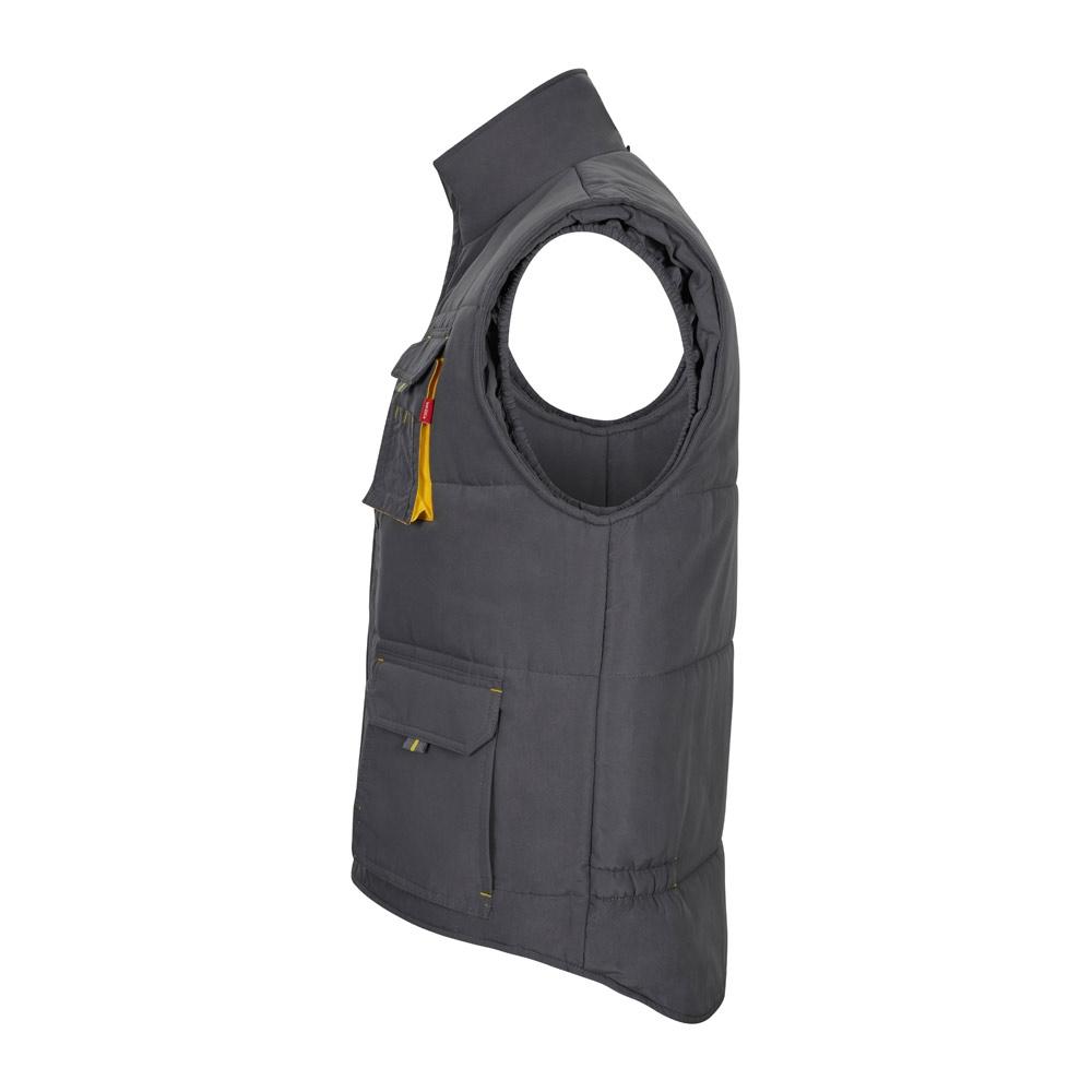 VL NERGAL. Vestă căptușită, bicoloră, cu mai multe buzunare (120g/m²), din poliester (100%) Gri Galben 3XL