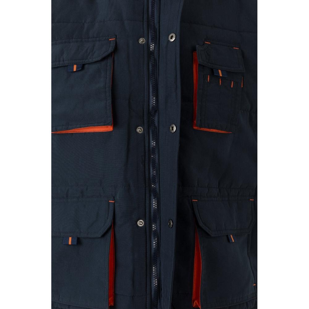 VL NERGAL. Vestă căptușită, bicoloră, cu mai multe buzunare (120g/m²), din poliester (100%) Albastru Portocaliu L