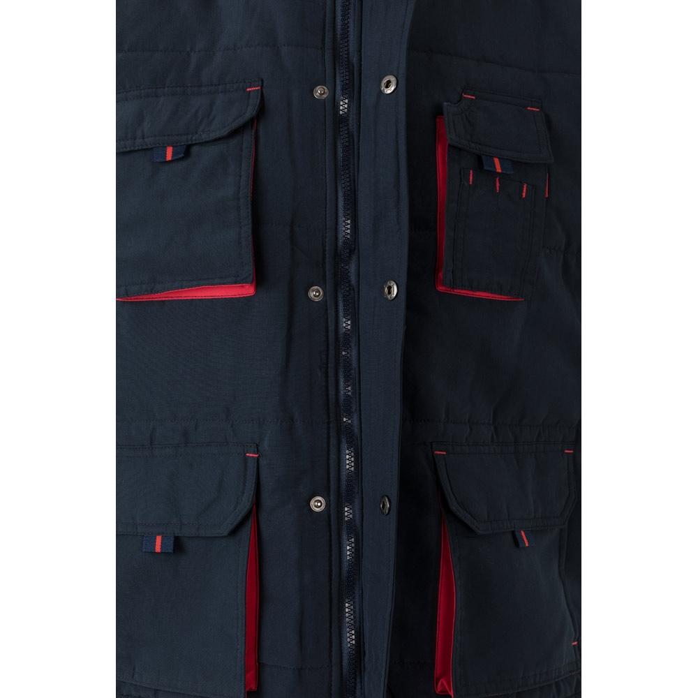 VL NERGAL. Vestă căptușită, bicoloră, cu mai multe buzunare (120g/m²), din poliester (100%) Albastru Roșu XL