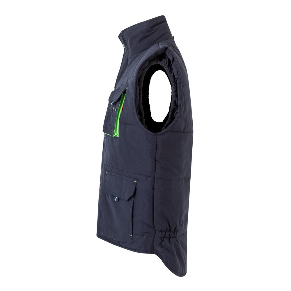 VL NERGAL. Vestă căptușită, bicoloră, cu mai multe buzunare (120g/m²), din poliester (100%) Albastru Verde L