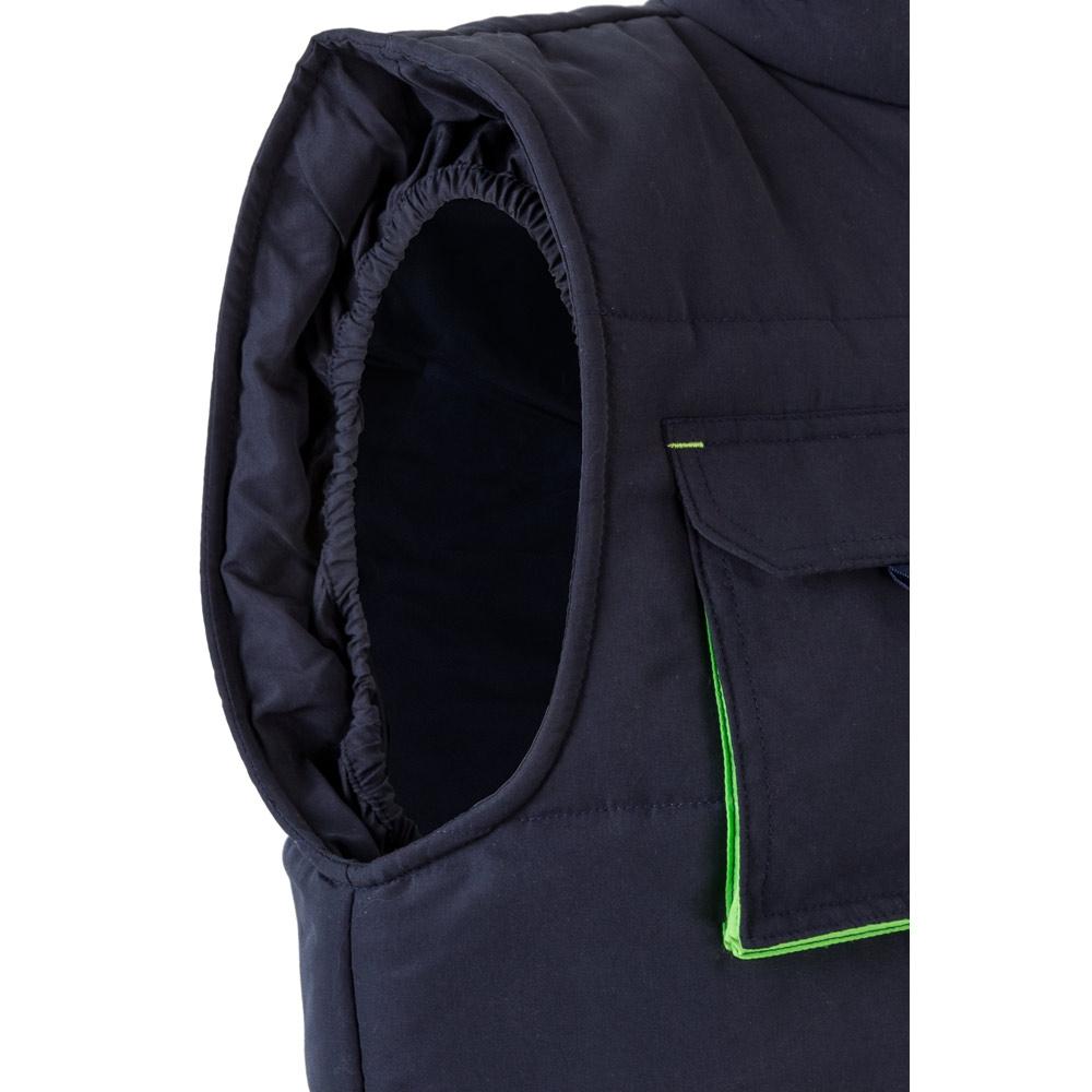 VL NERGAL. Vestă căptușită, bicoloră, cu mai multe buzunare (120g/m²), din poliester (100%) Albastru Verde L