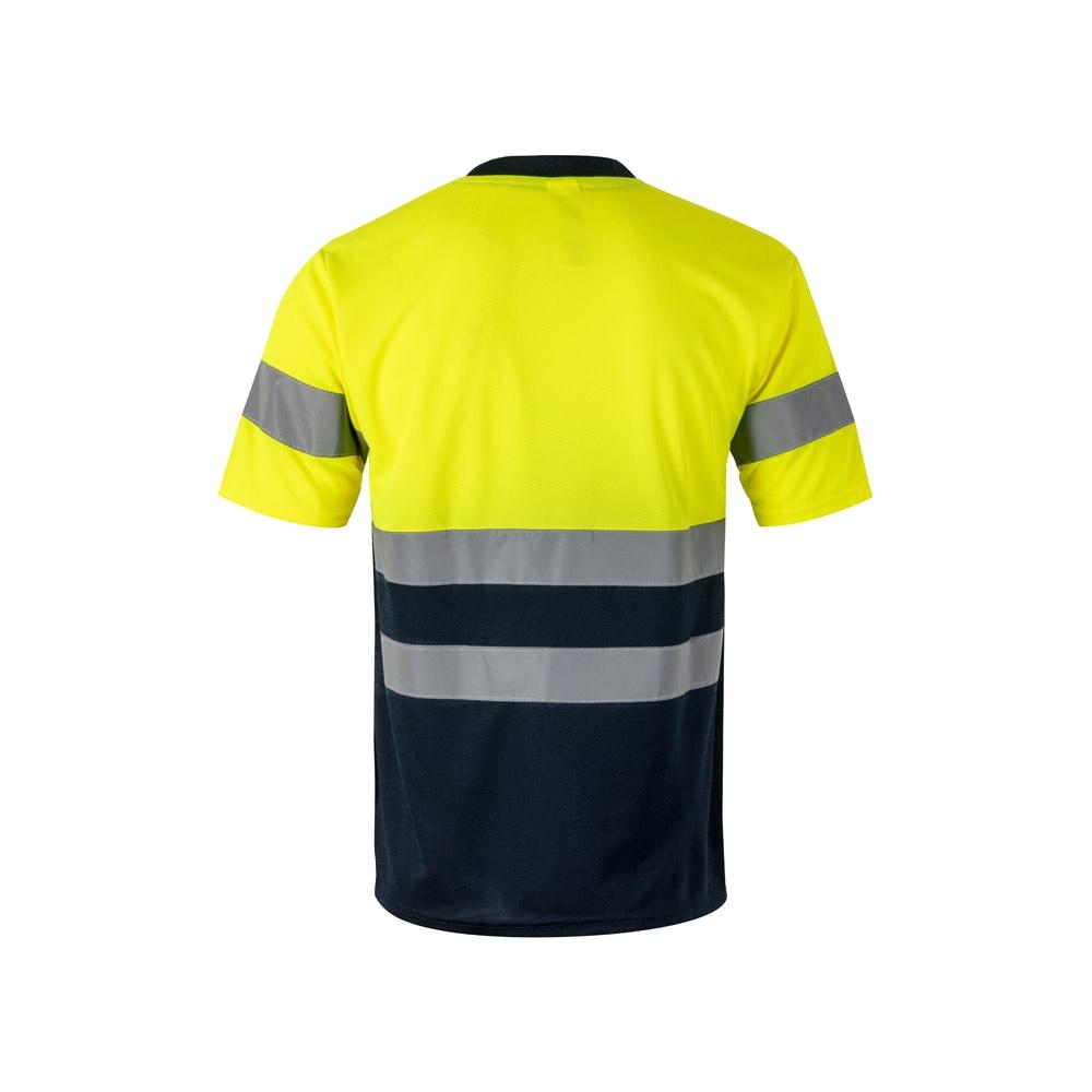 VL BRAHMA. Tricou tehnic bicolor cu ochi de pasăre (140g/m²), din poliester (100%) Albastru Galben