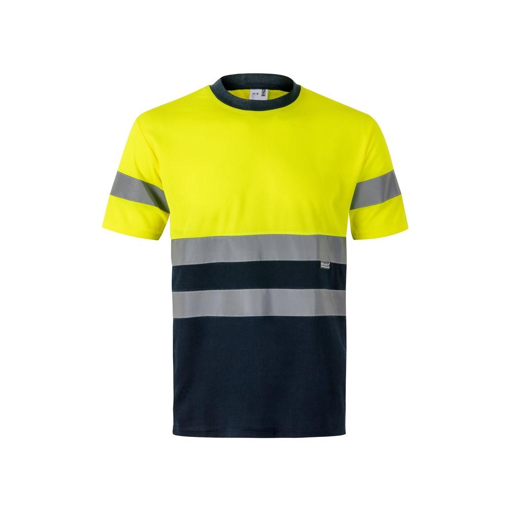 VL BRAHMA. Tricou tehnic bicolor cu ochi de pasăre (140g/m²), din poliester (100%) Albastru Galben L