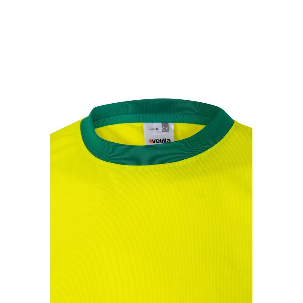VL BRAHMA LARGE. Tricou tehnic bicolor cu ochi de pasăre (140g/m²), din poliester (100%) Verde Galben 4XL