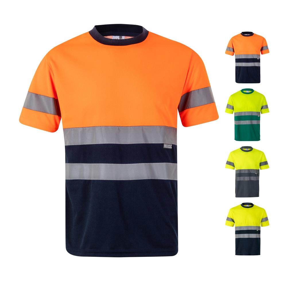 VL BRAHMA LARGE. Tricou tehnic bicolor cu ochi de pasăre (140g/m²), din poliester (100%) Gri Galben 5XL