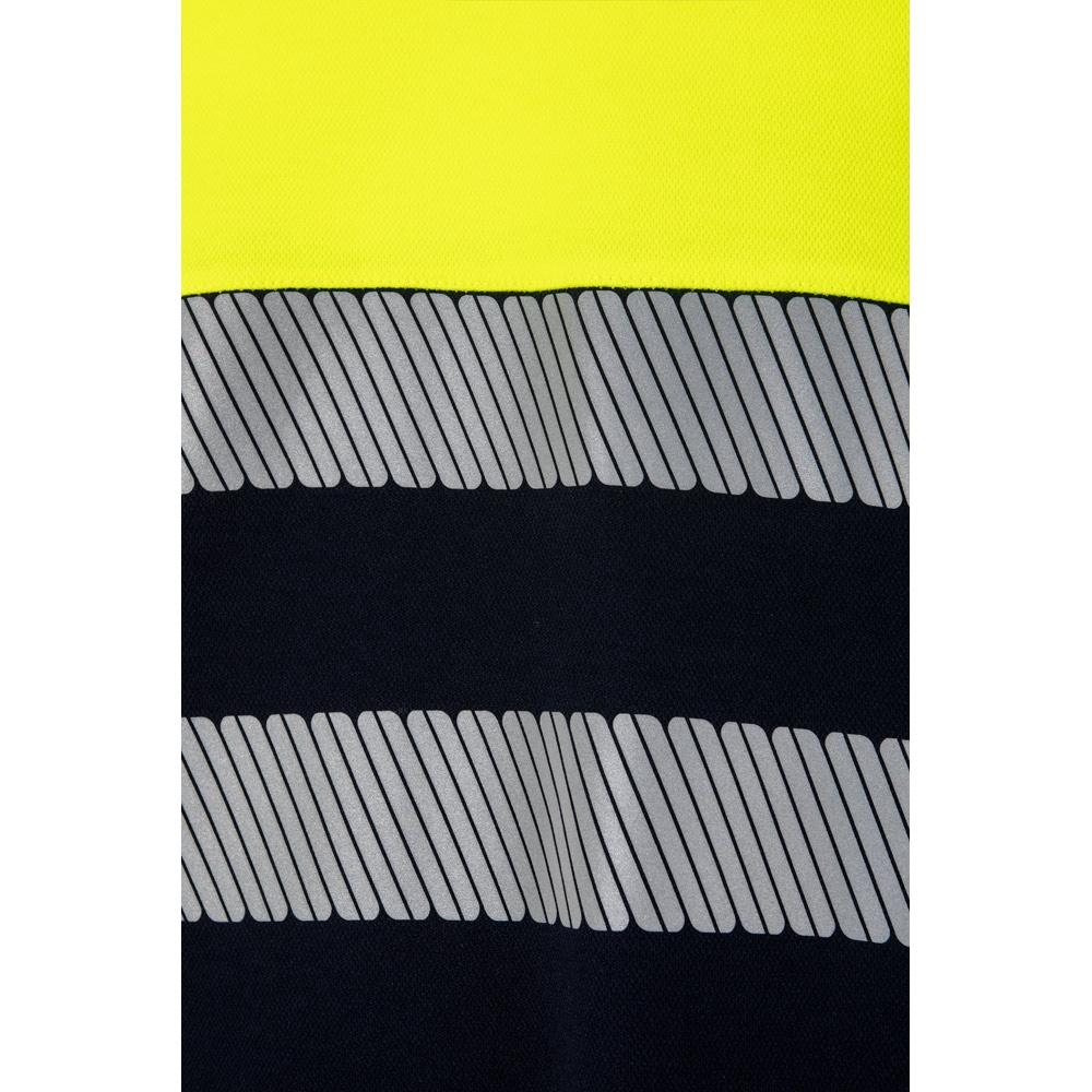 VL BASTET. Tricou piqué bicolor (150 g/m²), din bumbac (55%) și poliester (45%) Albastru Galben L