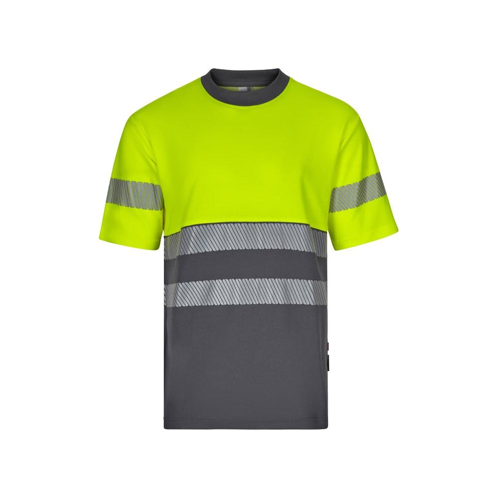 VL BASTET. Tricou piqué bicolor (150 g/m²), din bumbac (55%) și poliester (45%) Gri Galben