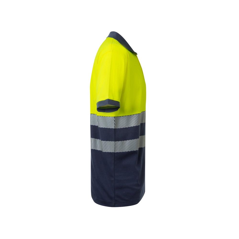 VL ACHELOUS. Tricou polo piqué bicolor (150g/m²) cu mâneci scurte, din bumbac (55%) și poliester (45%) Albastru Galben 3XL