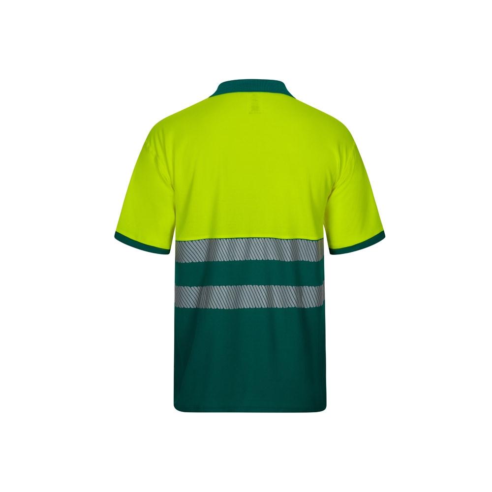 VL ACHELOUS. Tricou polo piqué bicolor (150g/m²) cu mâneci scurte, din bumbac (55%) și poliester (45%) Verde Galben XL