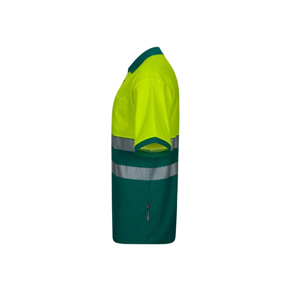 VL ACHELOUS. Tricou polo piqué bicolor (150g/m²) cu mâneci scurte, din bumbac (55%) și poliester (45%) Verde Galben XL