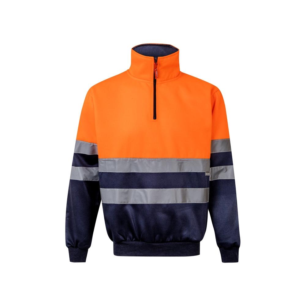 VL THOR. Hanorac bicolor (300g/m²) din fleece de poliester (100%) Albastru Portocaliu