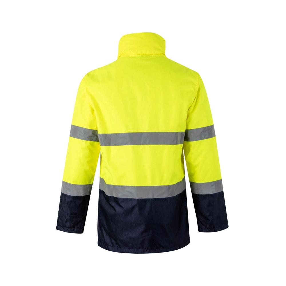 VL THEMIS. Parka bicoloră (190g/m²), din poliester (100%), cu strat PU Albastru Galben