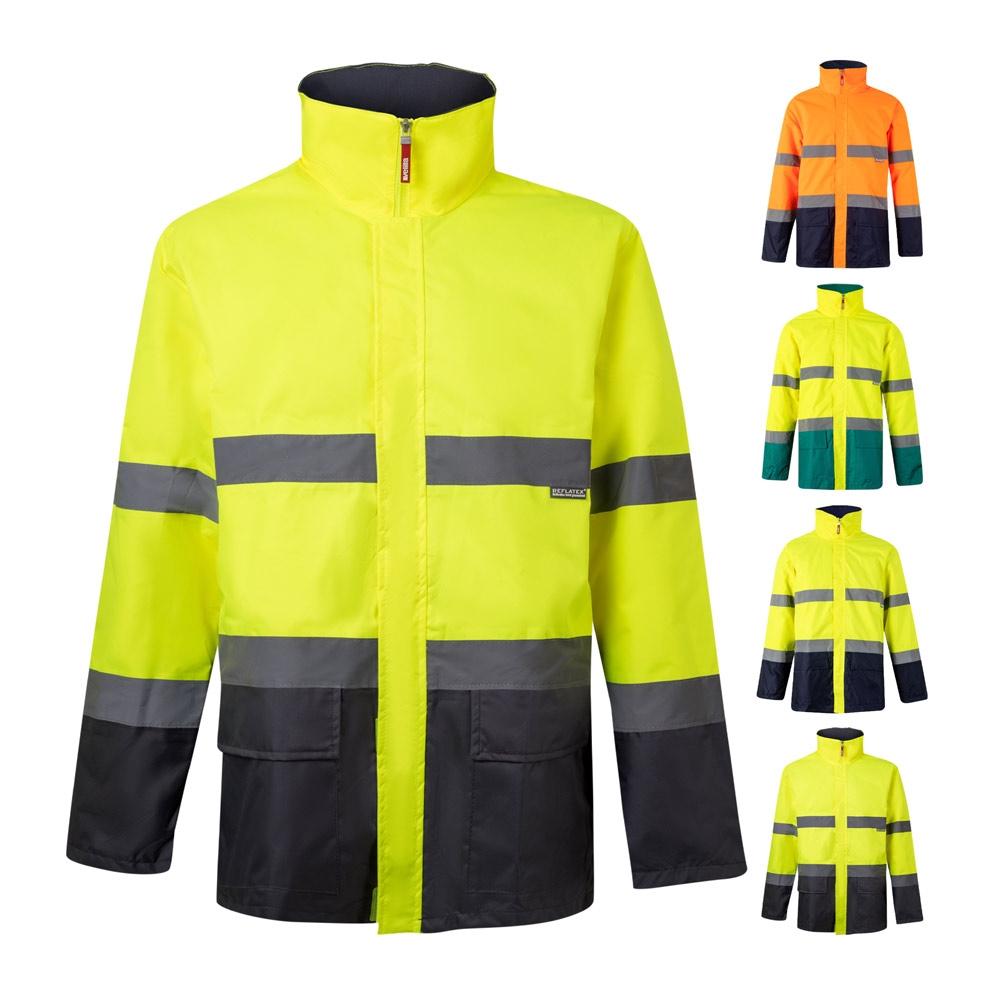 VL THEMIS. Parka bicoloră (190g/m²), din poliester (100%), cu strat PU Verde Galben L