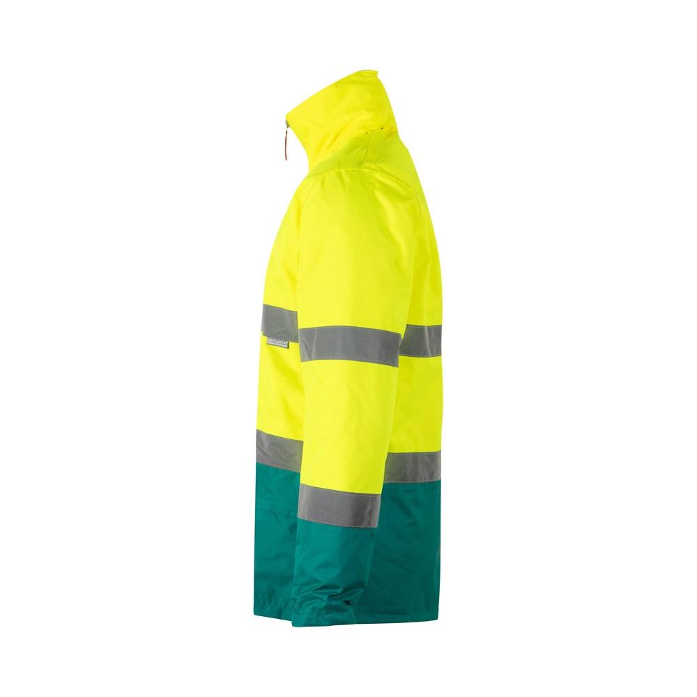 VL THEMIS LARGE. Parka bicoloră (190g/m²), din poliester (100%), cu strat PU Verde Galben 5XL