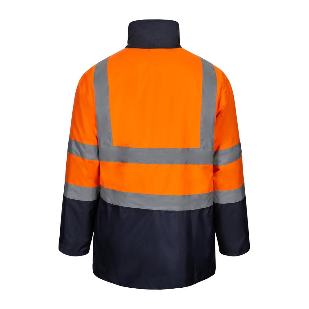 VL JUNO. Parka 4 în 1 în două tonuri (180g/m²), din poliester (100%), cu strat PU Albastru Portocaliu L