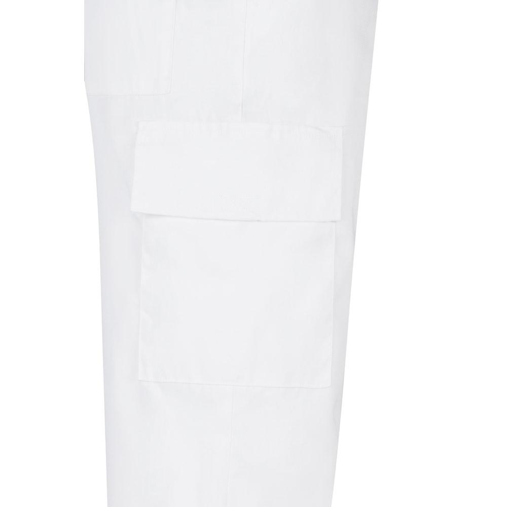 VL AINE. Pantaloni din twill cu buzunare multiple (190g/m²), din bumbac (20%) și poliester (80%) Alb 56