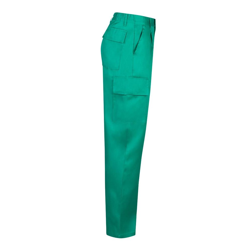 VL AINE. Pantaloni din twill cu buzunare multiple (190g/m²), din bumbac (20%) și poliester (80%) Verde 46