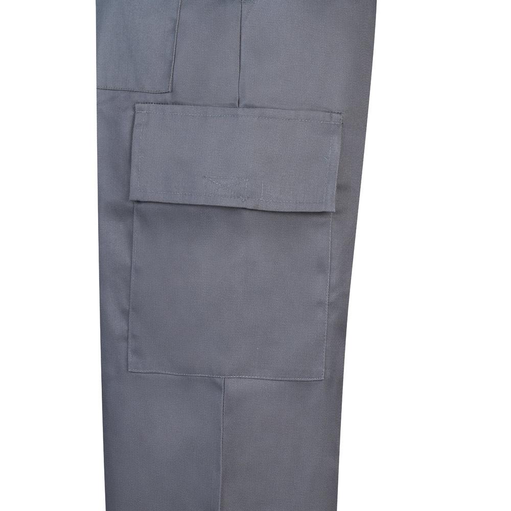 VL AINE. Pantaloni din twill cu buzunare multiple (190g/m²), din bumbac (20%) și poliester (80%) Gri 58