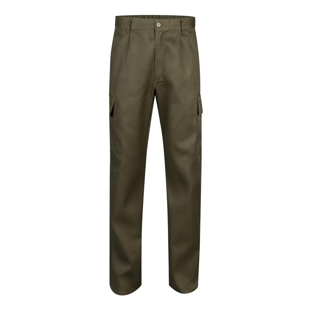 VL AINE. Pantaloni din twill cu buzunare multiple (190g/m²), din bumbac (20%) și poliester (80%) Verde armată