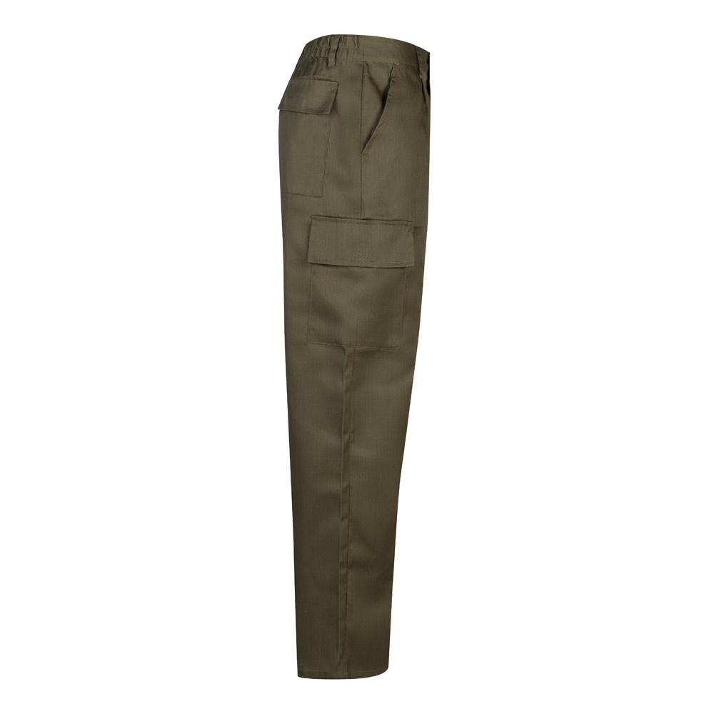 VL AINE. Pantaloni din twill cu buzunare multiple (190g/m²), din bumbac (20%) și poliester (80%) Verde armată 56