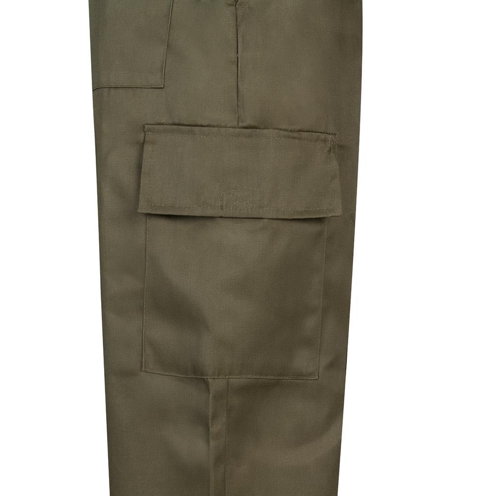 VL AINE. Pantaloni din twill cu buzunare multiple (190g/m²), din bumbac (20%) și poliester (80%) Verde armată 56