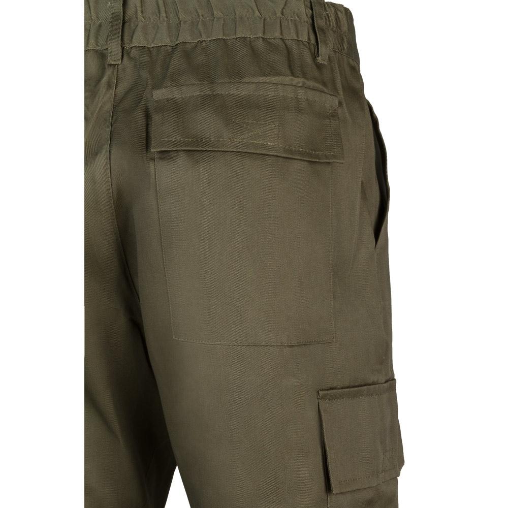 VL AINE. Pantaloni din twill cu buzunare multiple (190g/m²), din bumbac (20%) și poliester (80%) Verde armată 56
