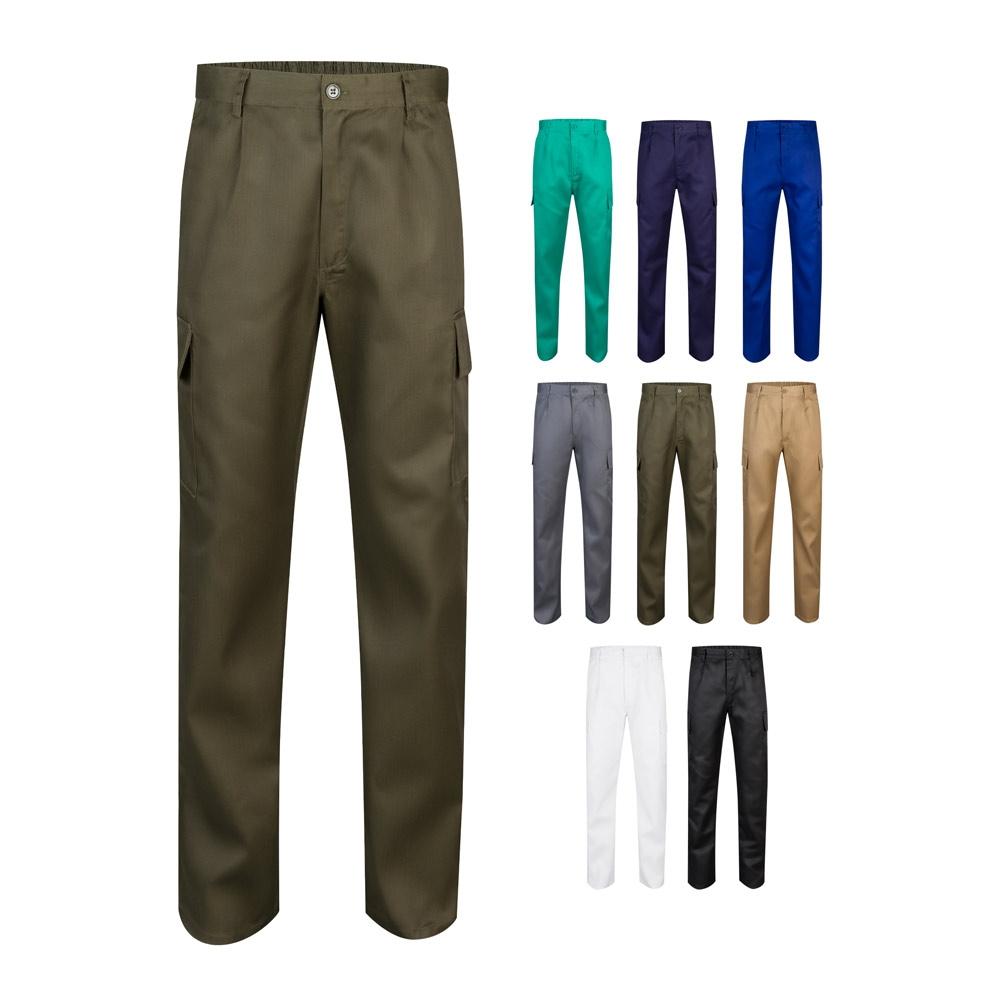 VL AINE. Pantaloni din twill cu buzunare multiple (190g/m²), din bumbac (20%) și poliester (80%) Albastru 56