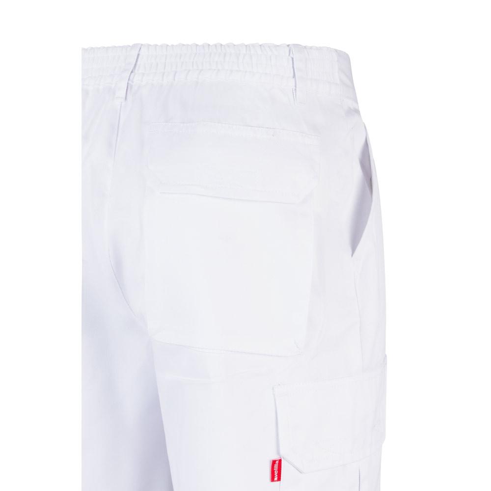 VL CHIONE. Bermude din twill cu buzunare multiple (200 g/m²), din bumbac (35%) și poliester (65%) Alb 50