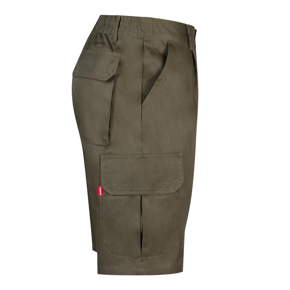 VL CHIONE. Bermude din twill cu buzunare multiple (200 g/m²), din bumbac (35%) și poliester (65%) Verde armată 58