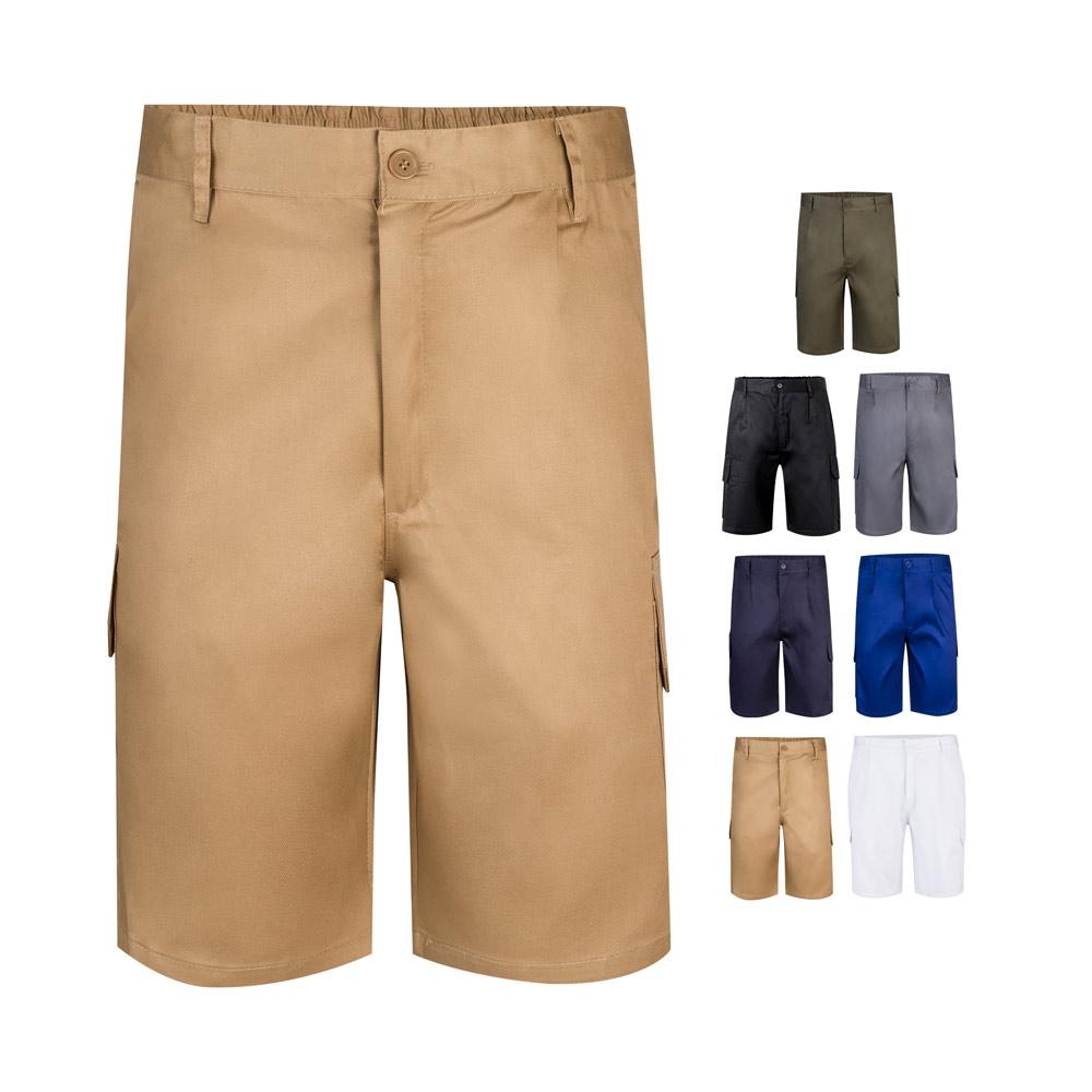 VL CHIONE. Bermude din twill cu buzunare multiple (200 g/m²), din bumbac (35%) și poliester (65%) Alb 50