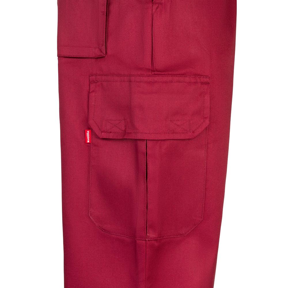 VL MABON. Pantaloni din twill cu mai multe buzunare (200g/m²), din bumbac (35%) și poliester (65%) Burgundia 54