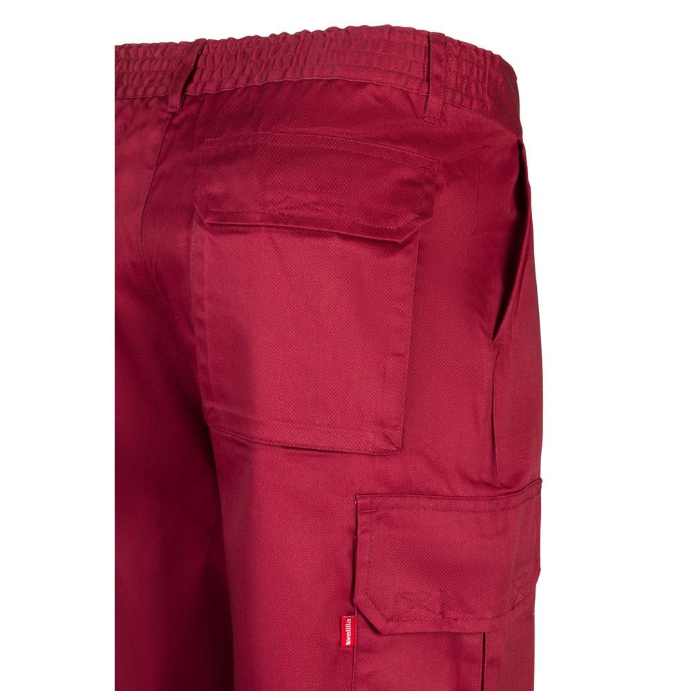VL MABON. Pantaloni din twill cu mai multe buzunare (200g/m²), din bumbac (35%) și poliester (65%) Burgundia 54