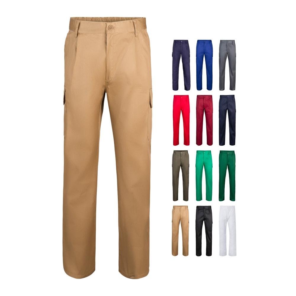 VL MABON. Pantaloni din twill cu mai multe buzunare (200g/m²), din bumbac (35%) și poliester (65%) Verde armată 44