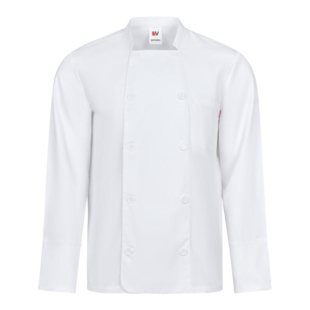 VL KALI. Jachetă de bucătărie cu mânecă lungă (175g/m²), din bumbac (35%) și poliester (65%) Alb
