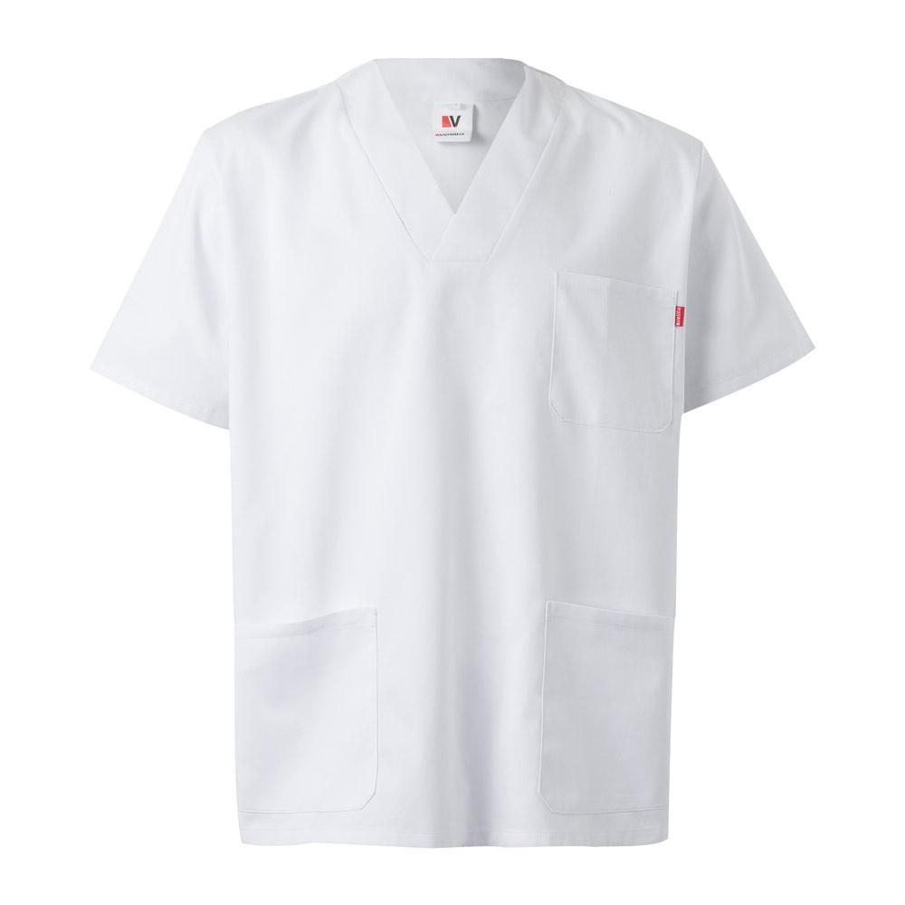 VL TLALOC. Tunică din twill (190 g/m²) cu mâneci scurte, din poliester (65%) și bumbac (35%) Alb XXL