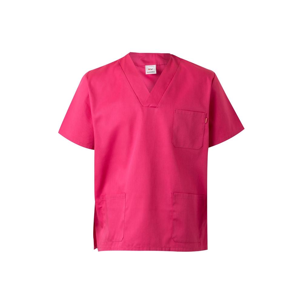 VL ILLAPA. Tunică din twill (190g/m²) cu mâneci scurte, din poliester (65%) și bumbac (35%) Roz