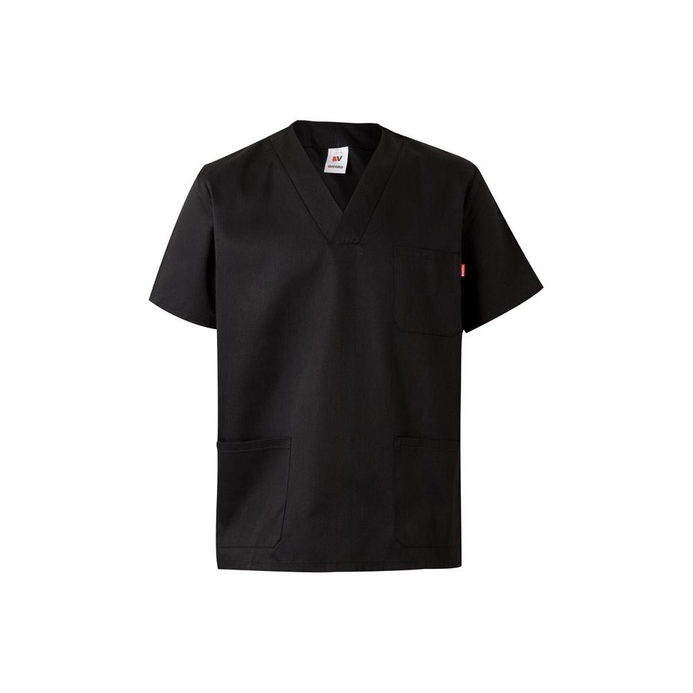 VL ILLAPA. Tunică din twill (190g/m²) cu mâneci scurte, din poliester (65%) și bumbac (35%) Negru