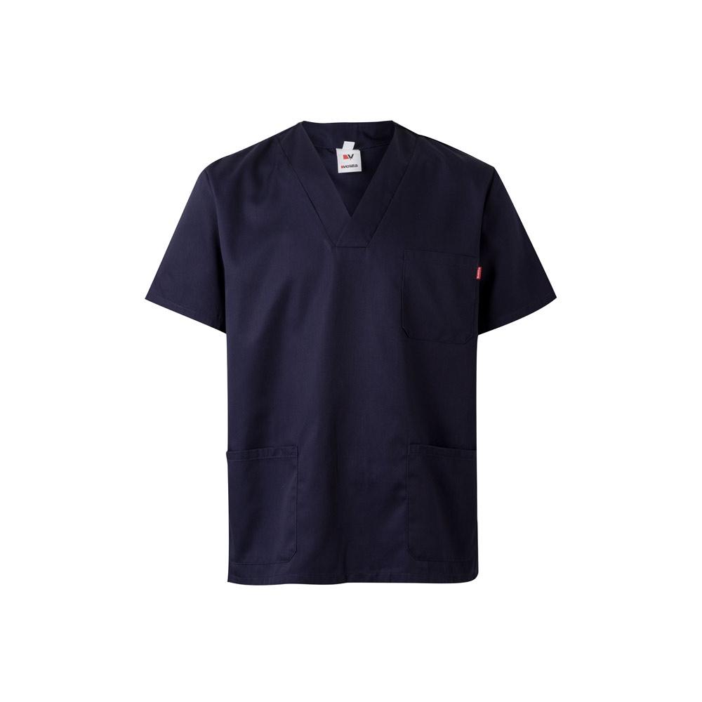 VL ILLAPA. Tunică din twill (190g/m²) cu mâneci scurte, din poliester (65%) și bumbac (35%) Albastru