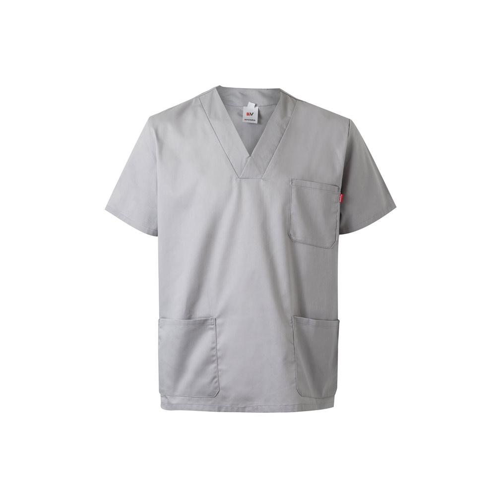 VL ILLAPA. Tunică din twill (190g/m²) cu mâneci scurte, din poliester (65%) și bumbac (35%) Gri deschis