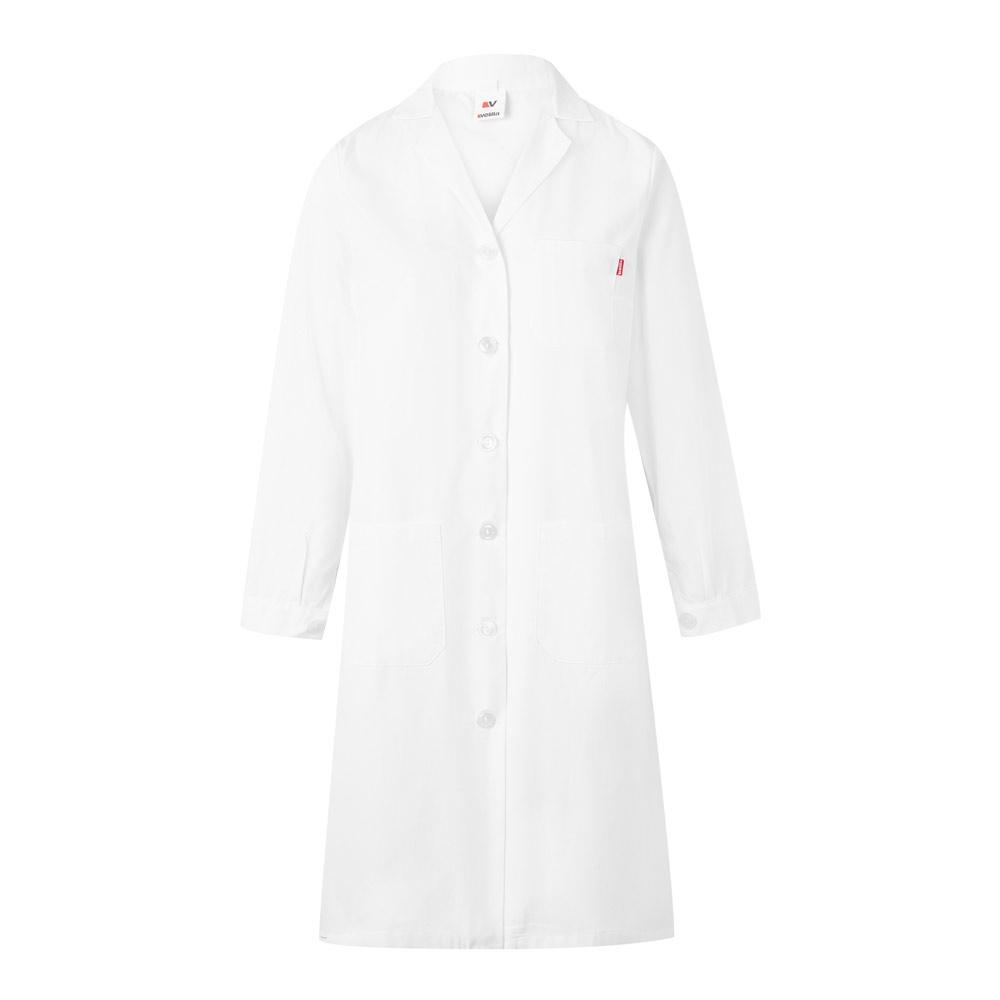 VL RAMA. Halat cu mânecă lungă din twill (175g/m²), din twill de bumbac (35%) și poliester (65%) Alb
