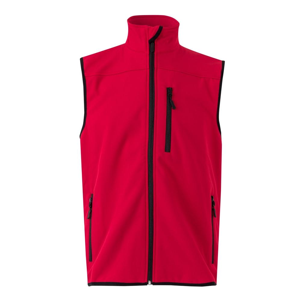 VL VARUNA. Vestă Soft Shell (280g/m²), cu căptușeală polară, din poliester (94%) și elastan (6%) Roșu