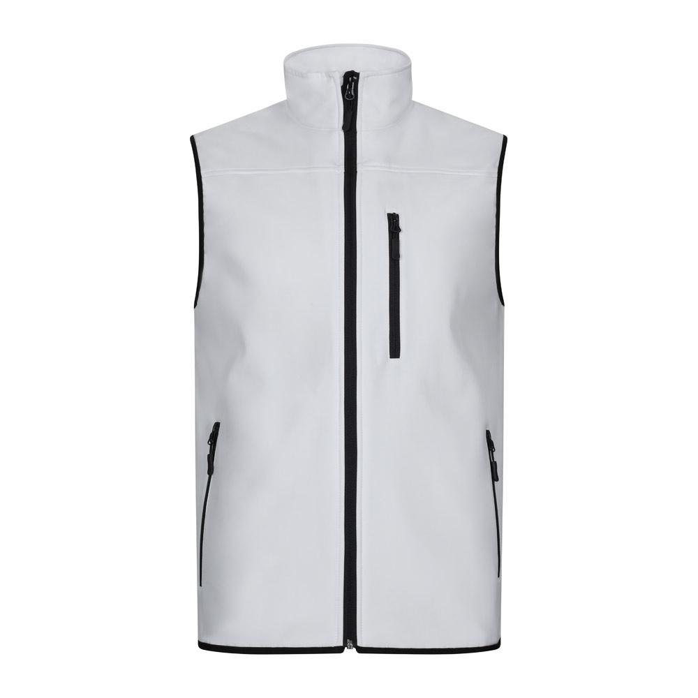 VL VARUNA. Vestă Soft Shell (280g/m²), cu căptușeală polară, din poliester (94%) și elastan (6%) Alb