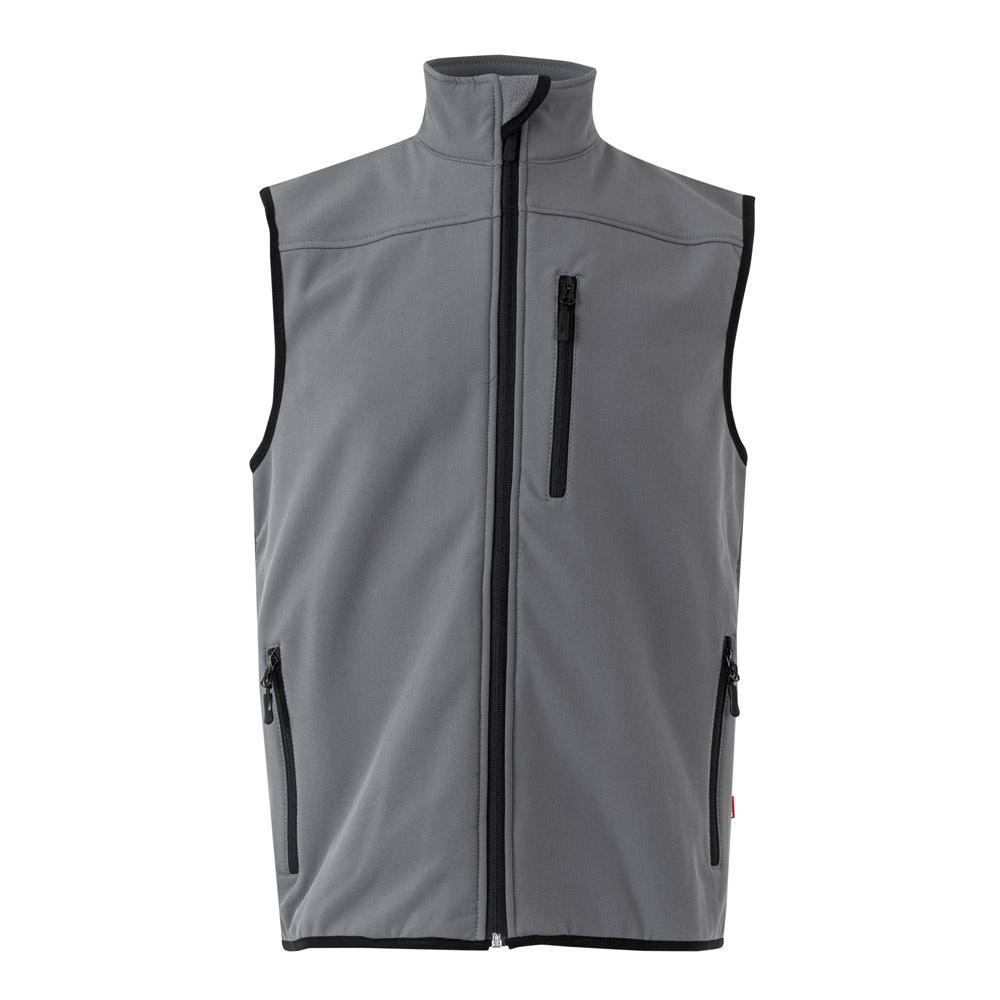 VL VARUNA. Vestă Soft Shell (280g/m²), cu căptușeală polară, din poliester (94%) și elastan (6%) Gri