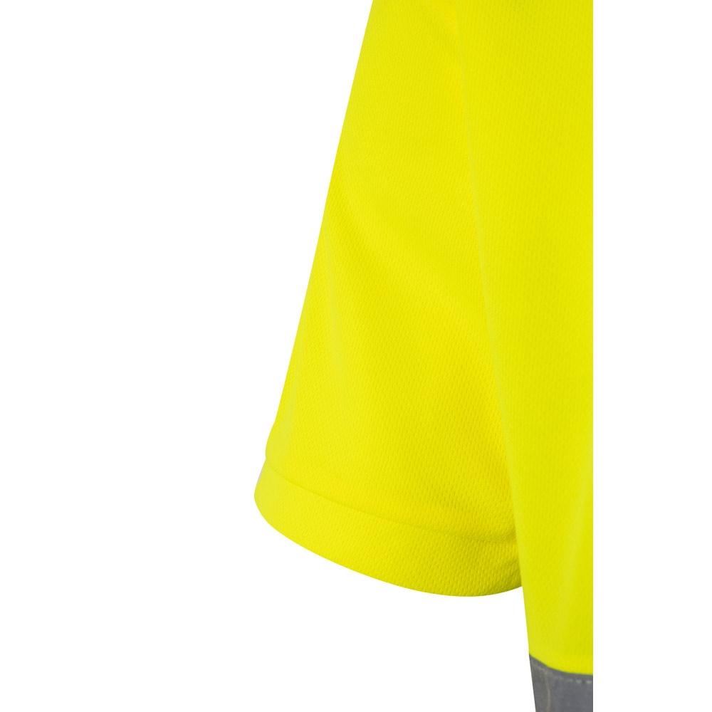 VL FORTUNA. Tricou polo Bird-eye (140g/m²) cu mâneci scurte, din poliester (100%) Albastru Galben L