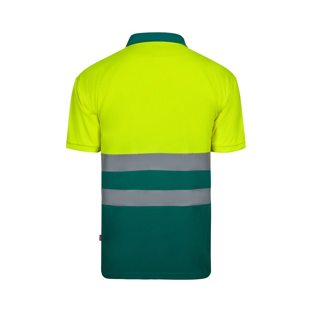 VL FORTUNA. Tricou polo Bird-eye (140g/m²) cu mâneci scurte, din poliester (100%) Verde Galben S