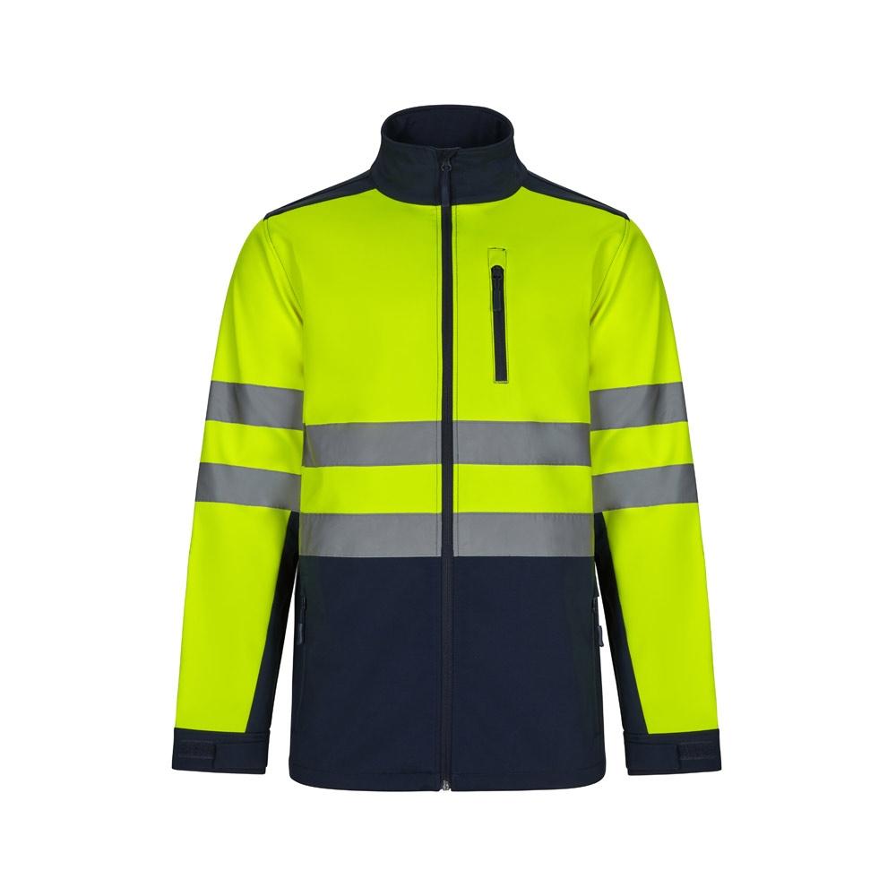 VL HESTIA. Jachetă soft shell bicolor (280g/m²), din poliester (96%) și elastan (4%) Albastru Galben L