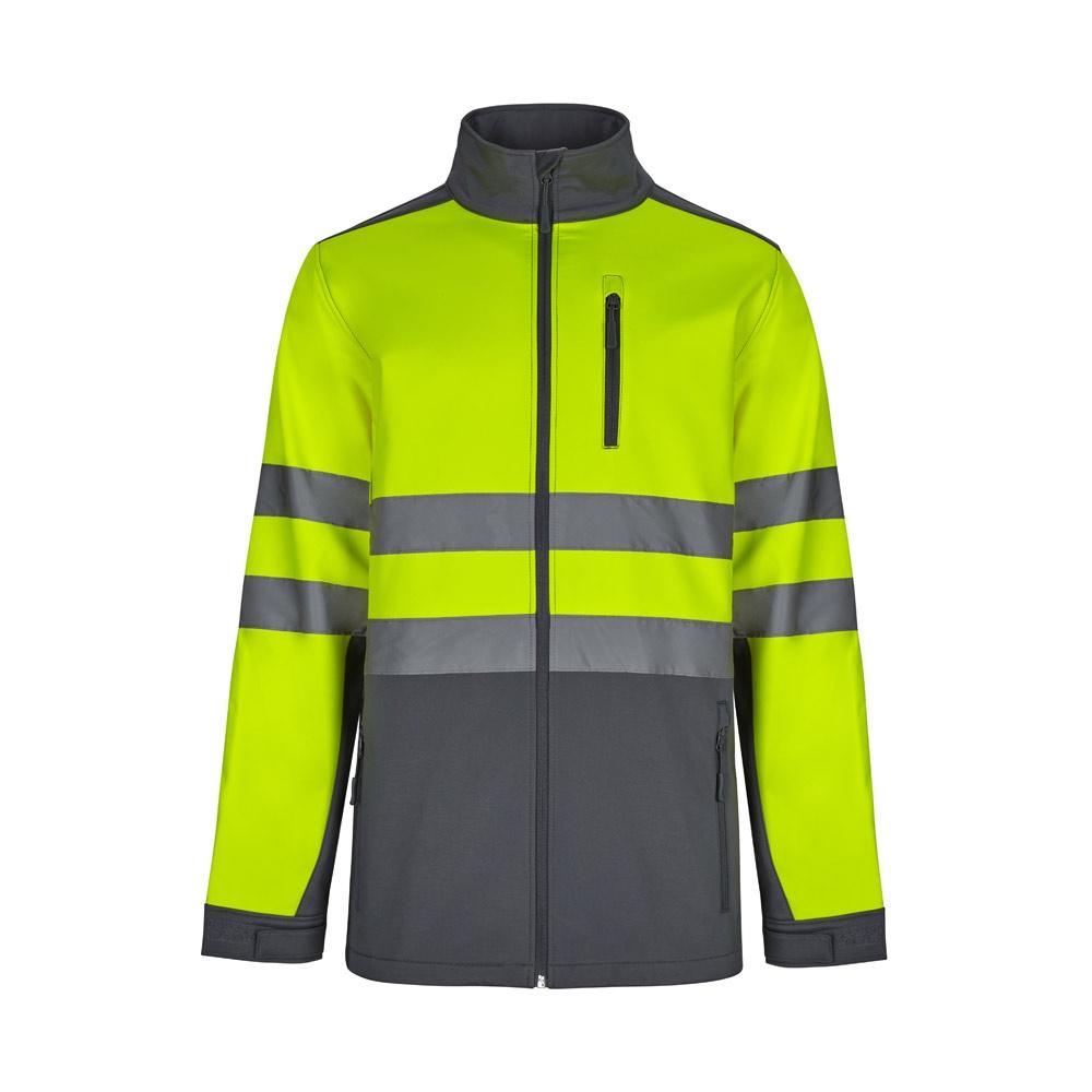 VL HESTIA. Jachetă soft shell bicolor (280g/m²), din poliester (96%) și elastan (4%) Gri Galben