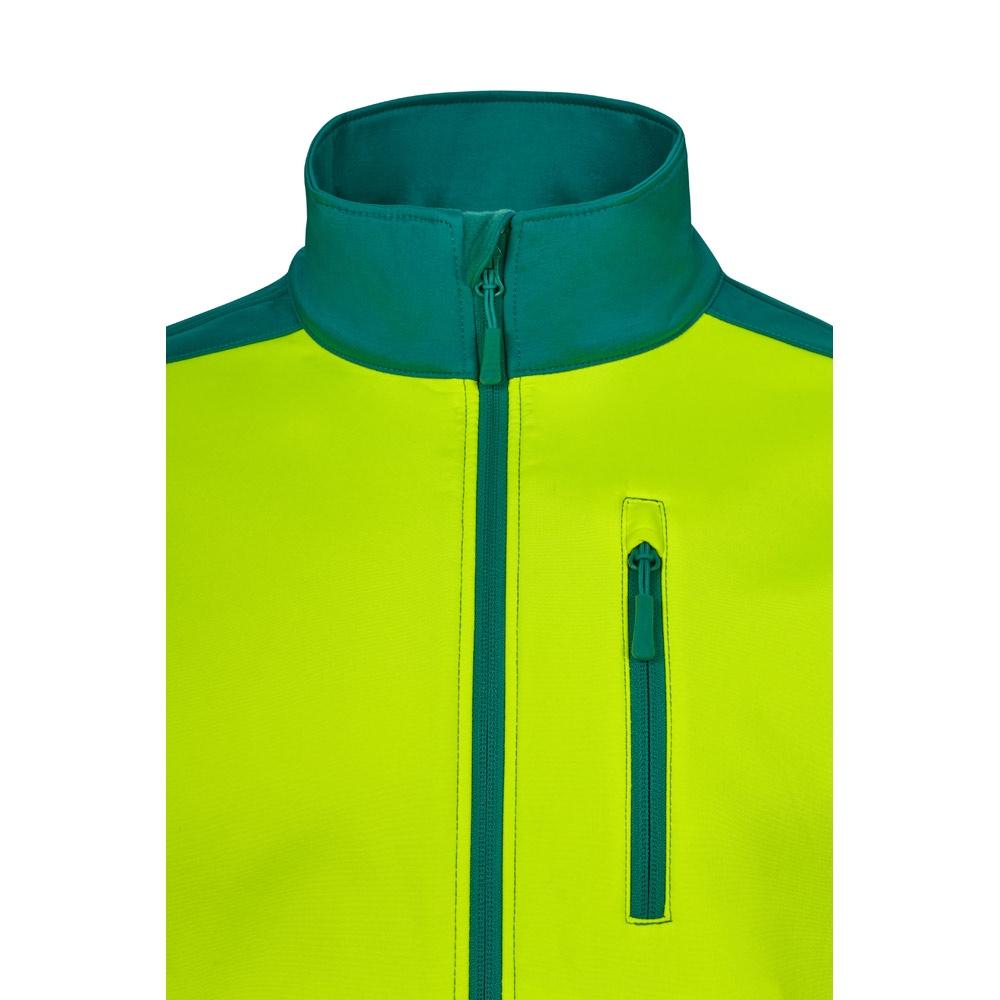 VL HESTIA. Jachetă soft shell bicolor (280g/m²), din poliester (96%) și elastan (4%) Verde Galben 3XL