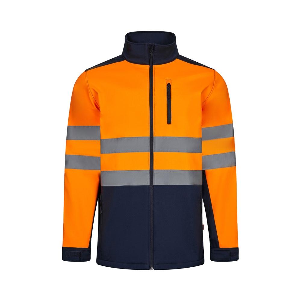 VL HESTIA. Jachetă soft shell bicolor (280g/m²), din poliester (96%) și elastan (4%) Albastru Portocaliu