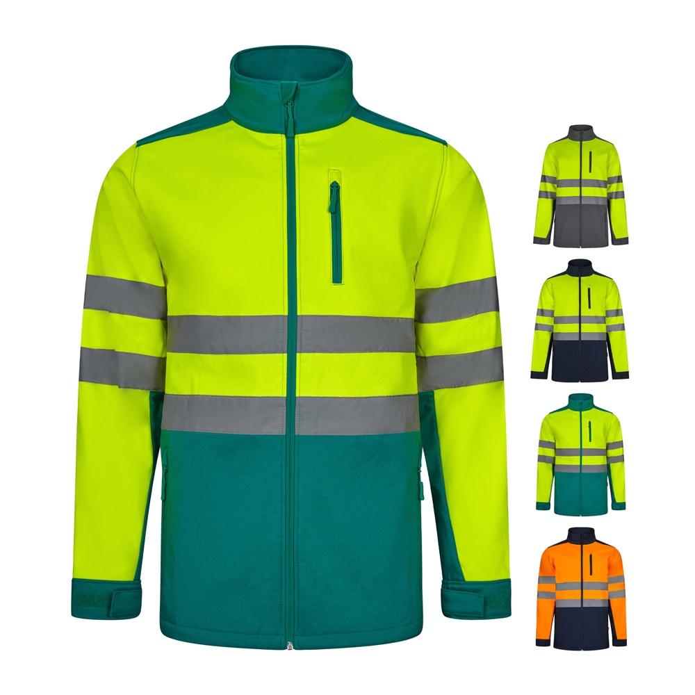 VL HESTIA. Jachetă soft shell bicolor (280g/m²), din poliester (96%) și elastan (4%) Albastru Galben L